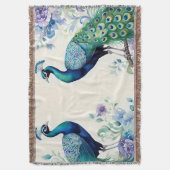 Peacock floral waterverf deken (Voorkant Verticaal)