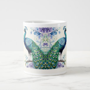 Peacock floral waterverf grote koffiekop
