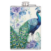 Peacock floral waterverf heupfles (Achterkant)