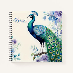 Peacock floral waterverf notitieboek