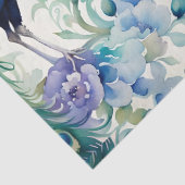 Peacock floral waterverf tissuepapier (Detail)