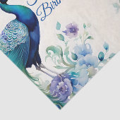 Peacock floral waterverf Verjaardag Tissuepapier (Detail)