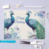 Peacock floral waterverf Verjaardag Tissuepapier (Craft)
