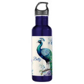 Peacock floral waterverf waterfles  (Voorkant)