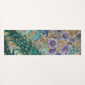 Peacock floral waterverf yogamat (Achterkant (horizontaal))