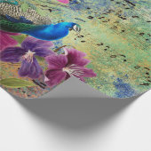 Peacock Flowers and Music Cadeaupapier (Hoek)