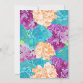 Peacock Flowers Weddenschap Kaart (Achterkant)