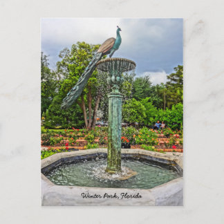 Peacock fontain & Roos Garden in Winter Park FL Briefkaart