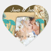  Peacock Foto Collage Hart Sticker (Voorkant)