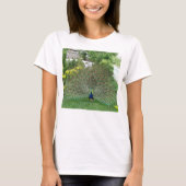 Peacock foto T-shirt voor dames, wit (Voorkant)