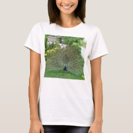 Peacock foto T-shirt voor dames, wit