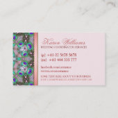 Peacock Fractals Wedding Planner Visitekaartjes (Achterkant)