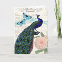 Peacock Frans Ephemera Collage Verjaardag