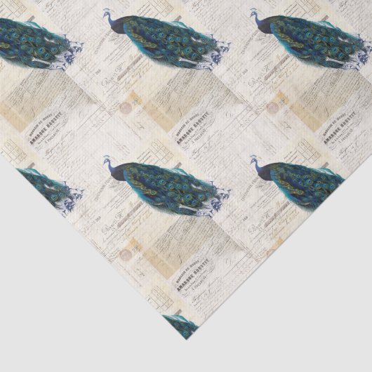  Peacock French Ephemera Tissue Paper Tissuepapier (Detail)