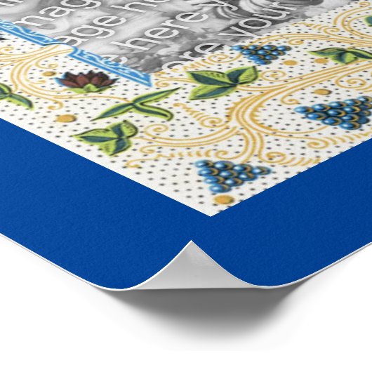 Peacock Fruit Art Lijst Creëer Uw Eigen Foto Poster (Hoek)