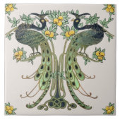 Peacock & Fruit Design door Mabel C. Dibble Art De Tegeltje (Voorkant)