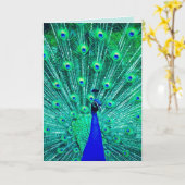 PEACOCK FUNNY BIRTHDAY WENSKAART KAART (Gele Bloem)