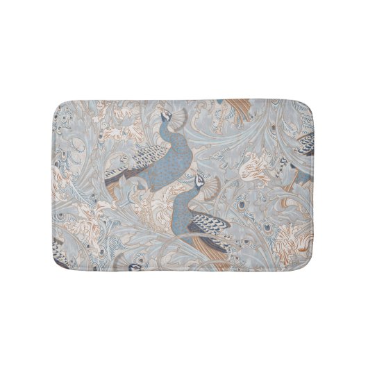 Peacock Garden in Blue Grey Mocha Beige Badmat (Voorkant)