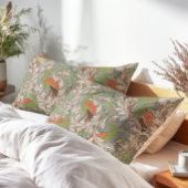 Peacock Garden in Orange Green Teal Beige Kussensloop