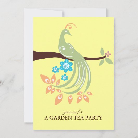 Peacock Garden Party-uitnodigingen Kaart (Voorkant)