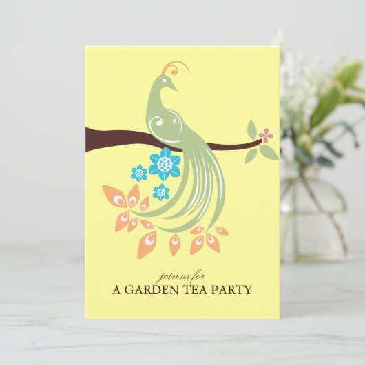Peacock Garden Party-uitnodigingen Kaart (Staand voorkant)