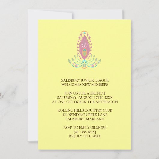 Peacock Garden Party-uitnodigingen Kaart (Achterkant)