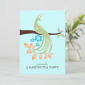 Peacock Garden Party-uitnodigingen Kaart (Staand voorkant)