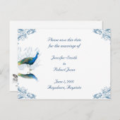 Peacock Garden Save the Date Aankondigingskaart (Voorkant / Achterkant)