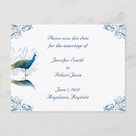 Peacock Garden Save the Date Aankondigingskaart