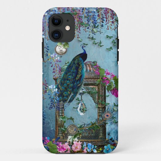 Peacock Garden wisteria blue lavender roze Case-Mate iPhone Case (Achterkant)