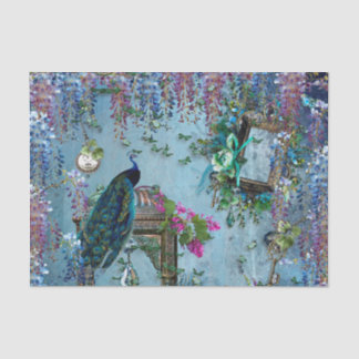 Peacock Garden wisteria blue lavender roze Tissuepapier