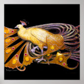 PEACOCK, geel rood paars zwart Poster (Voorkant)