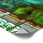 Peacock gekleurd glazen raam poster (Hoek)