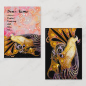 PEACOCK gele rode roze zwarte sparren Visitekaartje (Voorkant / Achterkant)