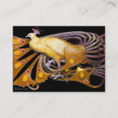 PEACOCK gele rode roze zwarte sparren Visitekaartje (Achterkant)