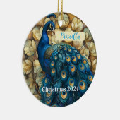 Peacock gepersonaliseerd kerstornament keramisch ornament (Rechts)