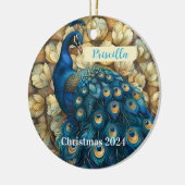Peacock gepersonaliseerd kerstornament keramisch ornament (Links)