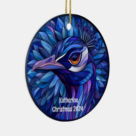 Peacock gepersonaliseerd kerstornament keramisch ornament (Rechts)