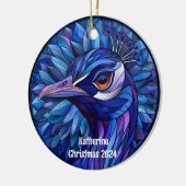 Peacock gepersonaliseerd kerstornament keramisch ornament (Links)