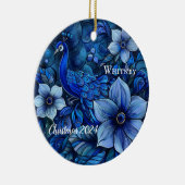 Peacock gepersonaliseerd kerstornament keramisch ornament (Rechts)