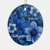 Peacock gepersonaliseerd kerstornament keramisch ornament (Links)