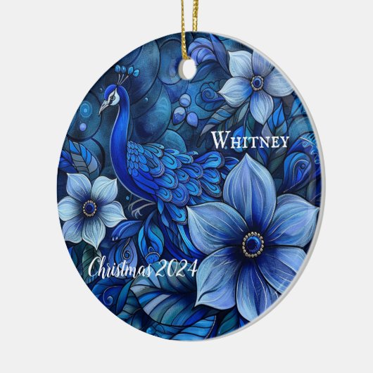 Peacock gepersonaliseerd kerstornament keramisch ornament (Links)