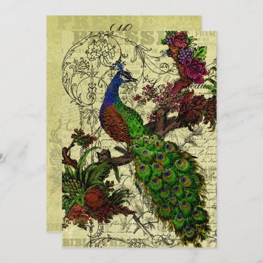  Peacock Gepersonaliseerd Menu Kaart (Voorkant / Achterkant)