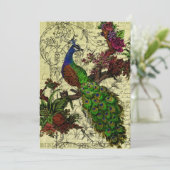 Peacock Gepersonaliseerd Menu Kaart (Staand voorkant)