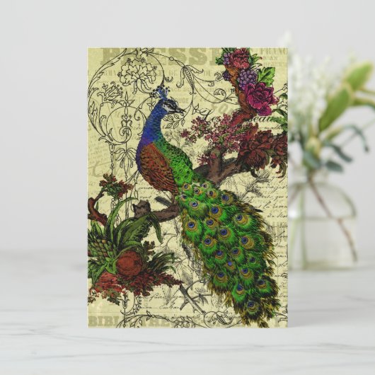  Peacock Gepersonaliseerd Menu Kaart (Staand voorkant)