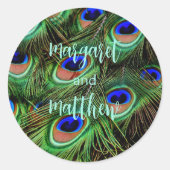 Peacock Gepersonaliseerde Wedding Stickers Seals (Voorkant)