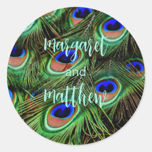 Peacock Gepersonaliseerde Wedding Stickers Seals