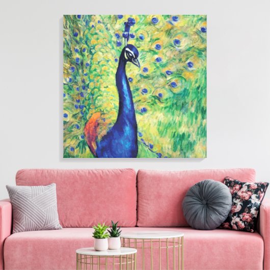 Peacock - Gewatteerd Canvas (Insitu (Woonkamer))