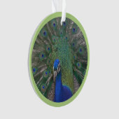Peacock gezicht & veren Cust. Keramische ornament (voorkant)