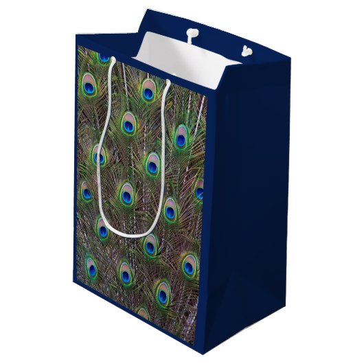 Peacock Gift Bag Medium Cadeauzakje (Achterkant Gekanteld)
